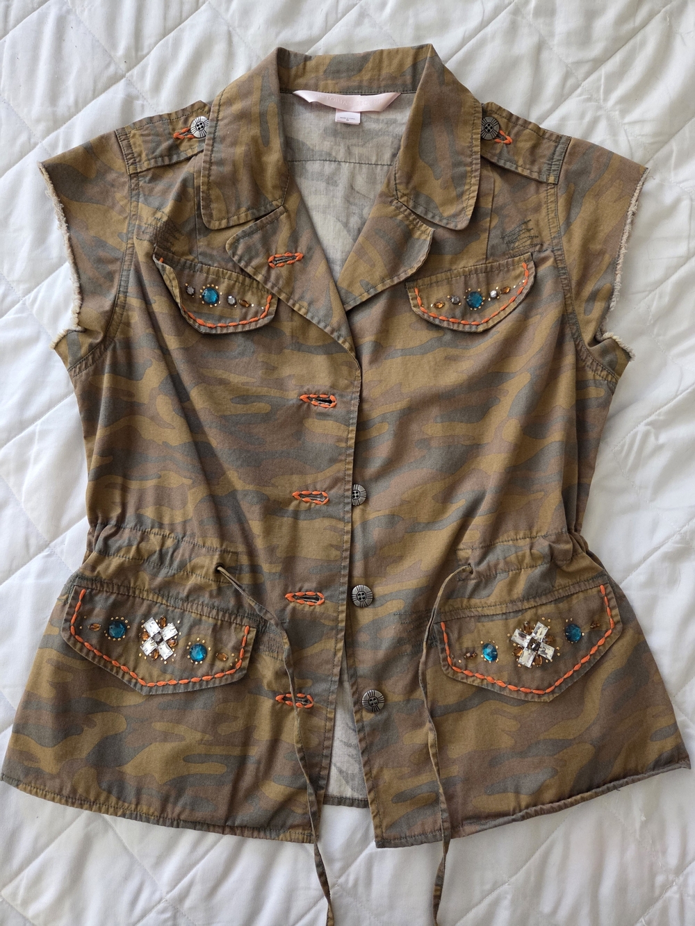 Vintage Victoria's Secret Camo Embellished Utility Vest